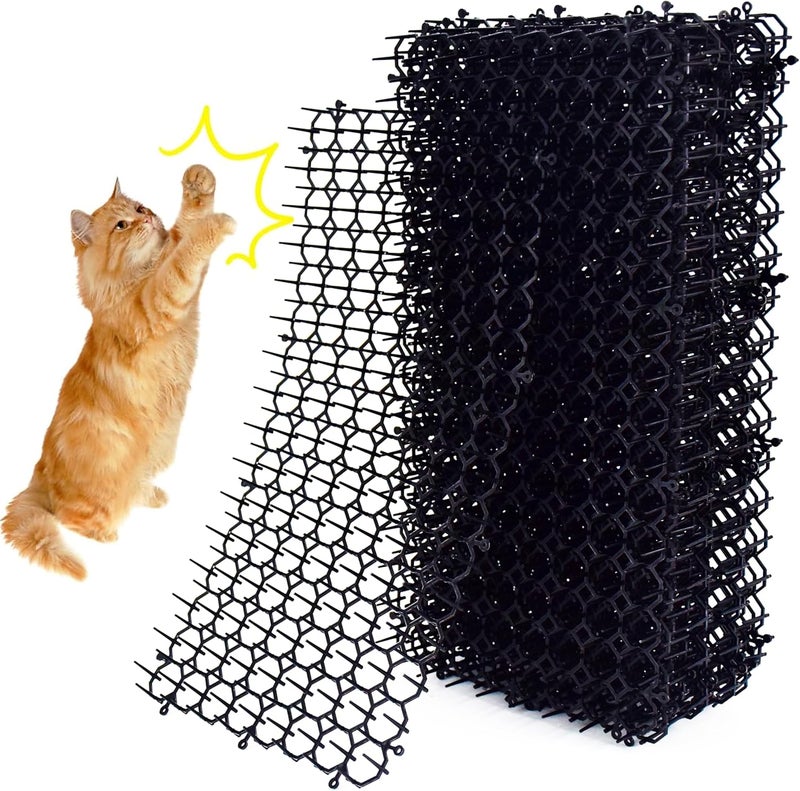 HakyPaky 10 Pack 16 x 8 Inch Cat Scat Mat with Spikes, Scat Mat for Cats Cat Deterrent Mat Digging Stopper Repellent Spike Mat - Image 1